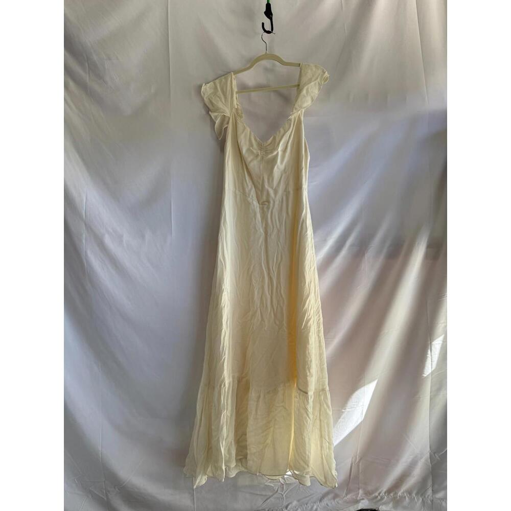 Reformation White Butterfly Dress Size 12 with Stains - Picture 4 of 7